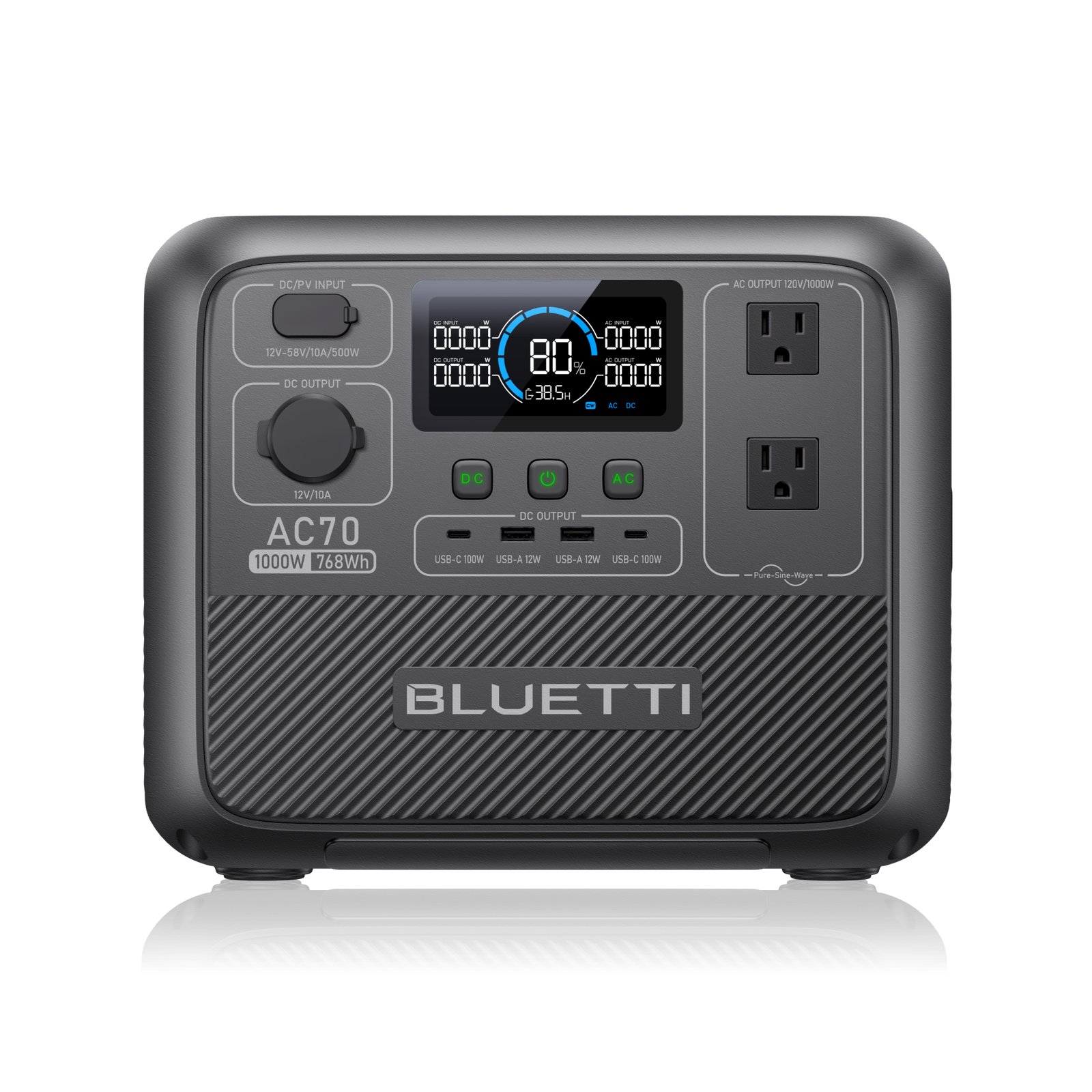 BLUETTI AC70 Portable Power Station | 1,000W 768Wh AC70 | 768Wh Portable Power