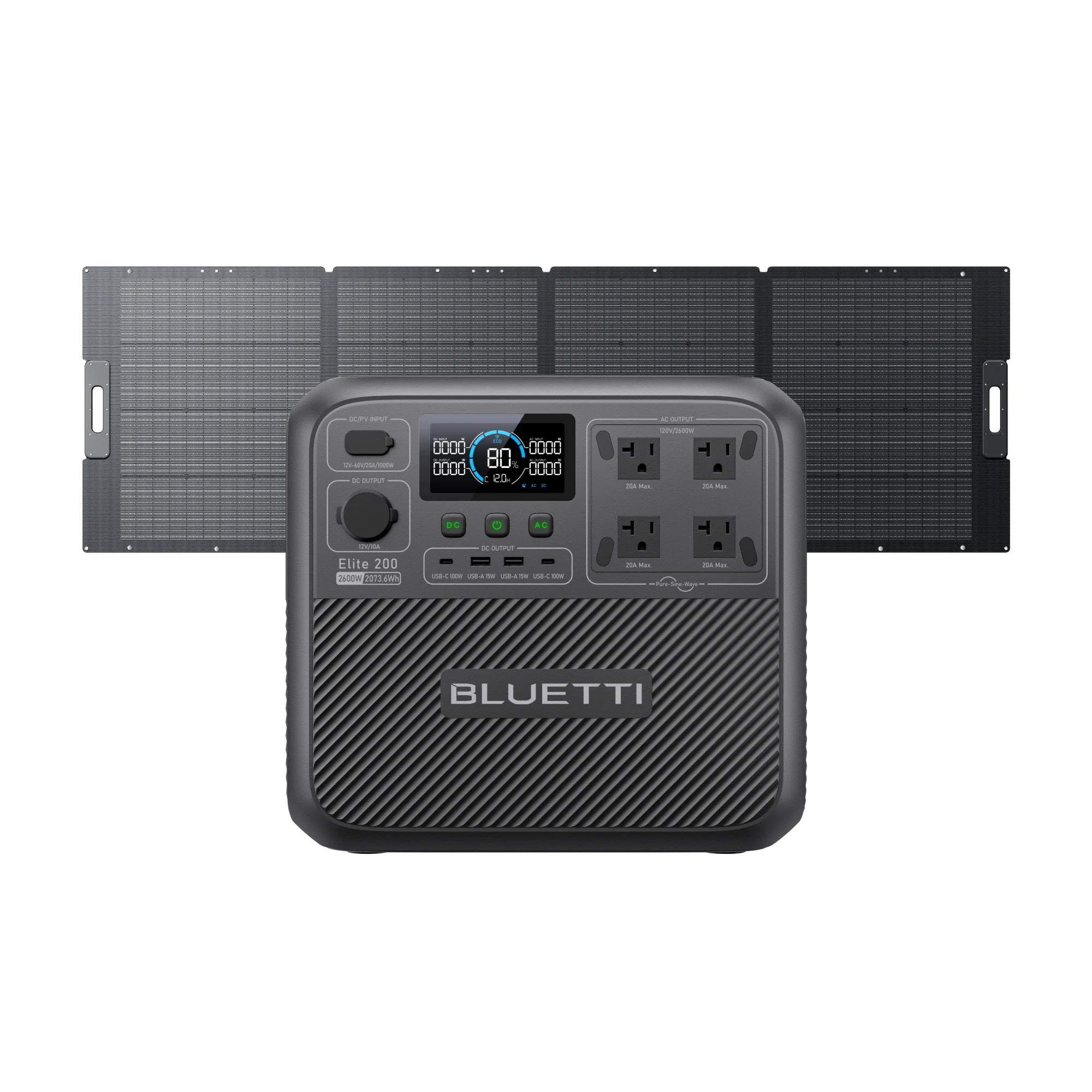 BLUETTI Elite 200 V2 + 350W Solar — US kit