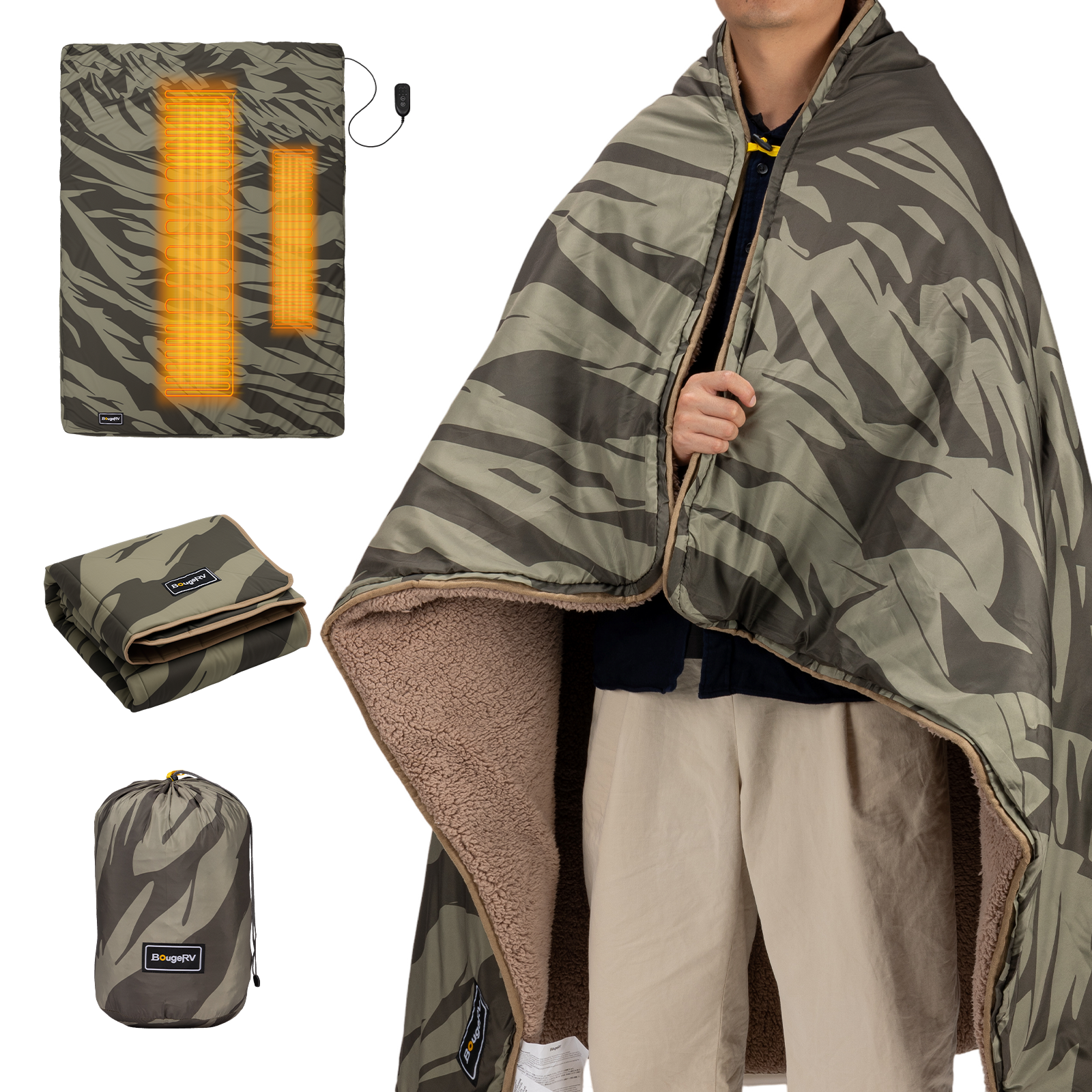 BougeRV 12V heated blanket Green — HB002-AGTYAA
