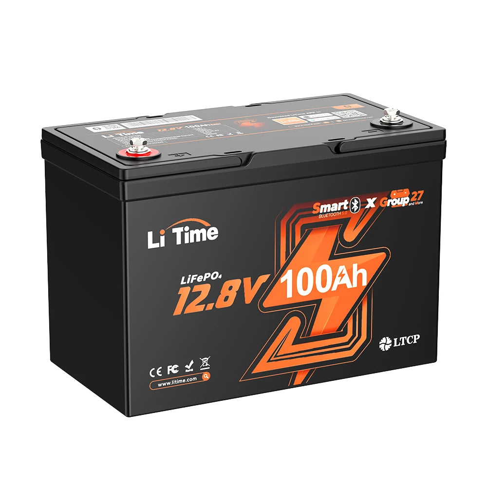 LiTime 12V 100Ah Group 27 Bluetooth battery — 1 Pack