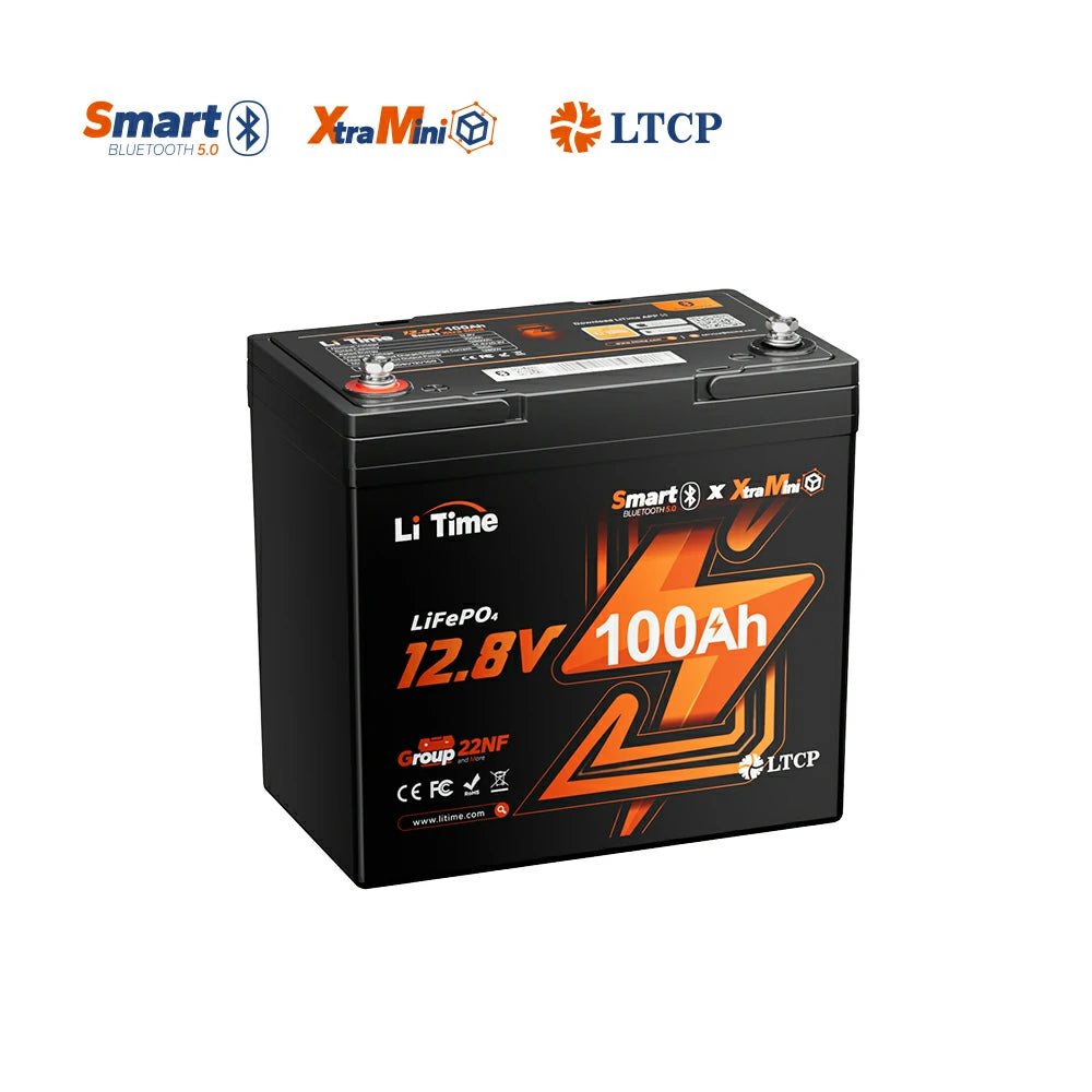 LiTime 12V 100Ah Xtra-Mini Smart Bluetooth Battery