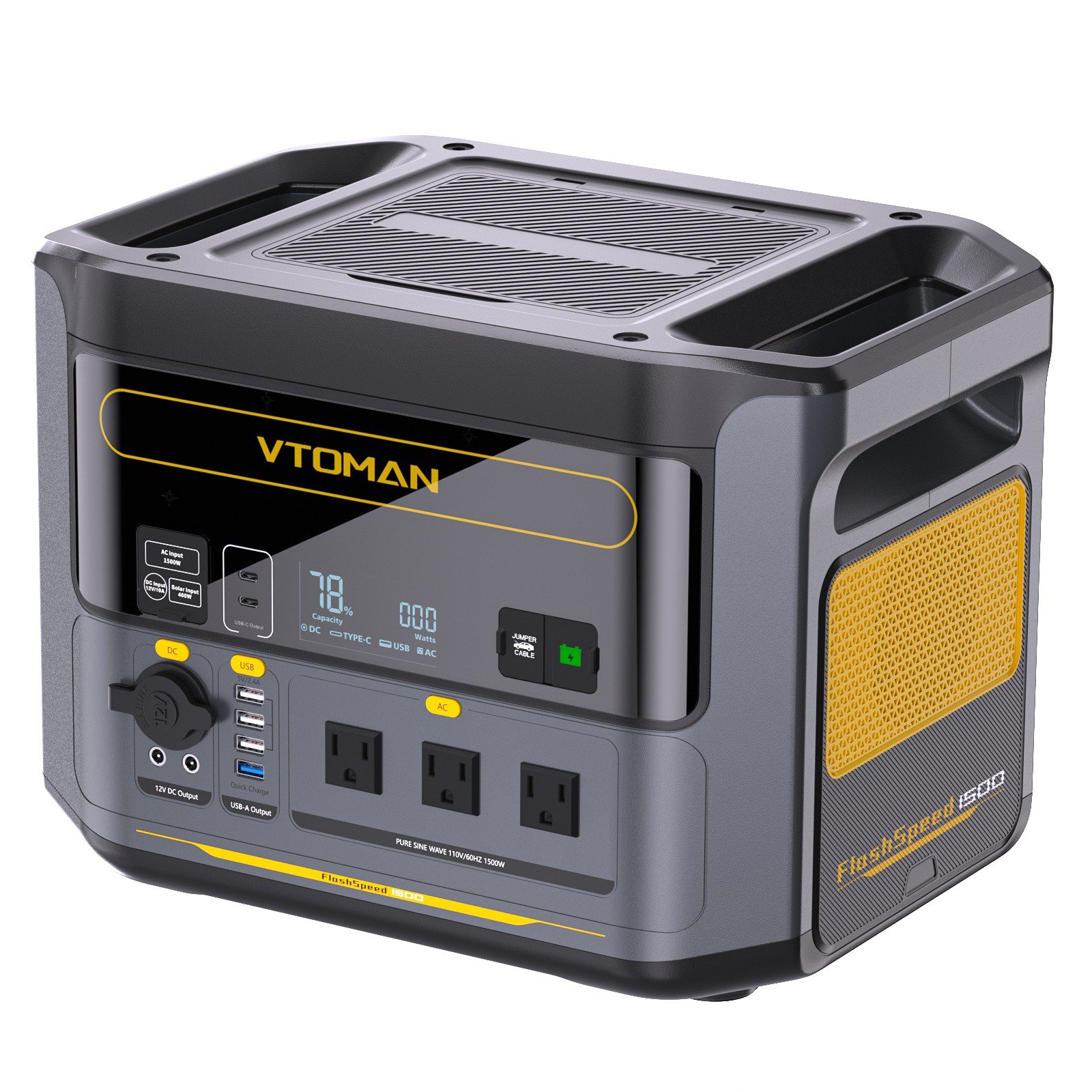 VTOMAN FlashSpeed 1500 Portable Power Station 1548Wh, LiFePO4 Solar Generator US
